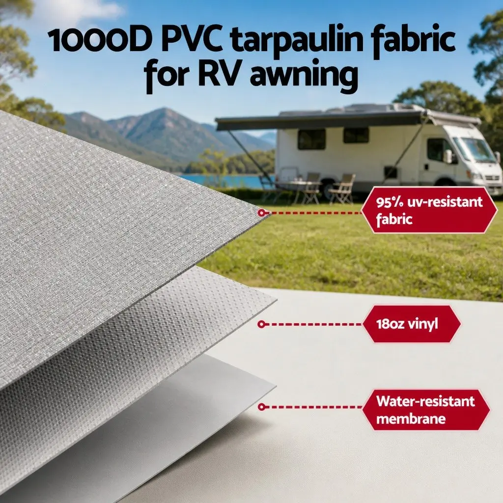 Caravan Awning Fabric & Privacy Screen RV Roll Out Sun Shade 12ft Grey Combo