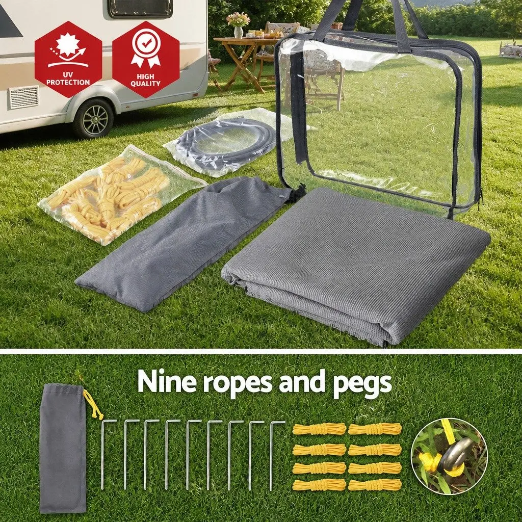 Caravan Privacy Screen Roll Out Awning 4M x 1.95M Grey