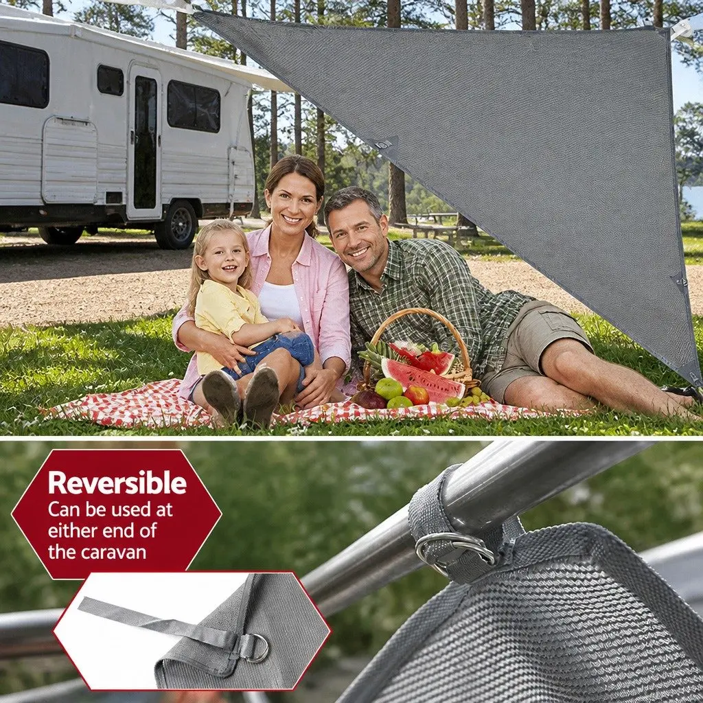 Caravan Pop Top End Screen Roll Out Awning Privacy Shade 2.1x1.8M Grey