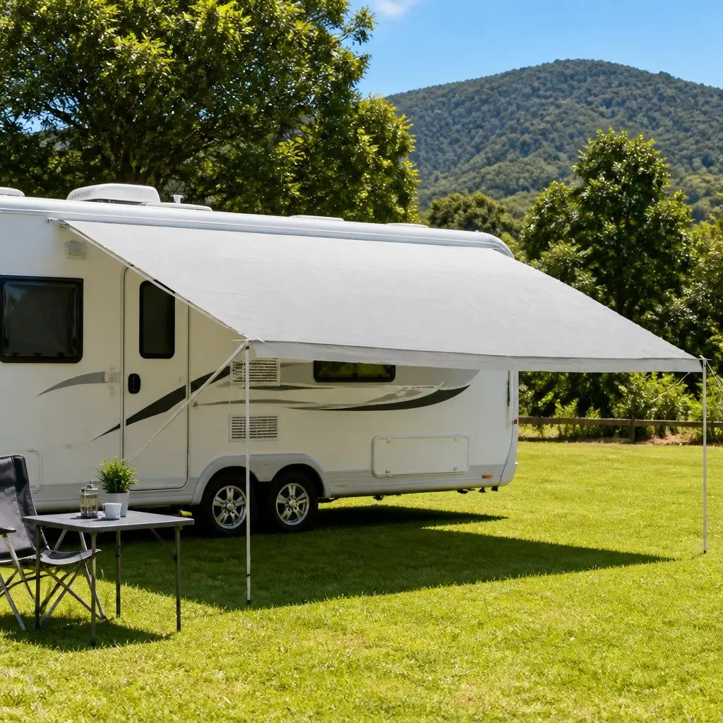 Caravan Awning Replacement Fabric 3.65M x 2.42M Grey 1000D PVC