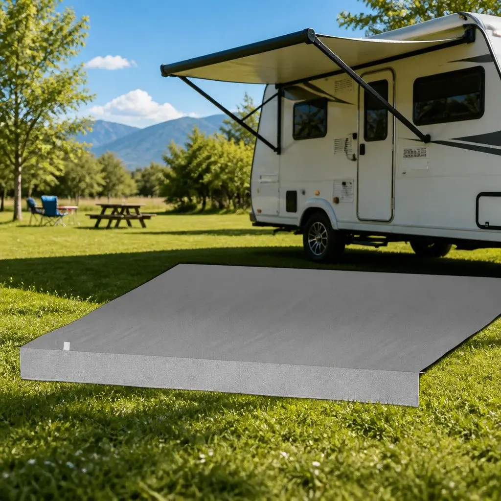 Caravan Awning Replacement Fabric 1000D PVC 3.95M x 2.42M Grey