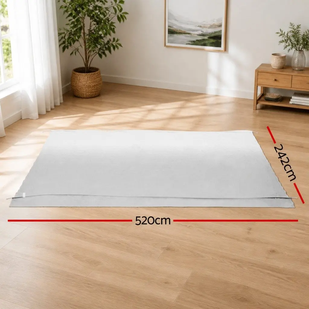 Awning Fabric Replacement 1000D PVC 18ft Grey 5.2M x 2.4M