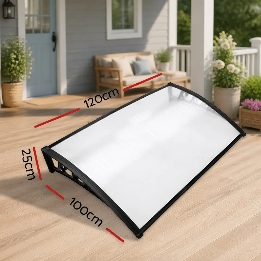 Window Door Awning PC Panel 1m x 1.2m Transparent Outdoor Sun Rain Protection