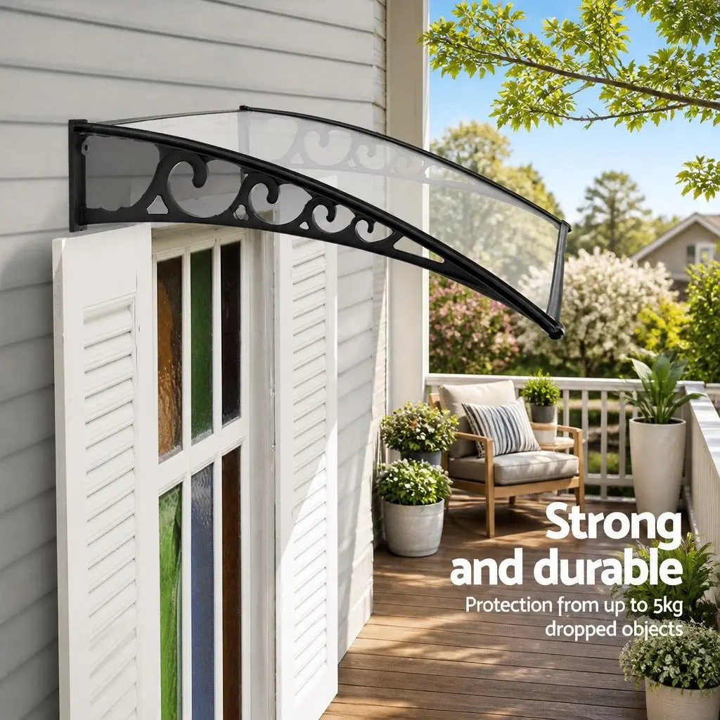 Window Door Awning PC Panel 1m x 1.2m Transparent Outdoor Sun Rain Protection