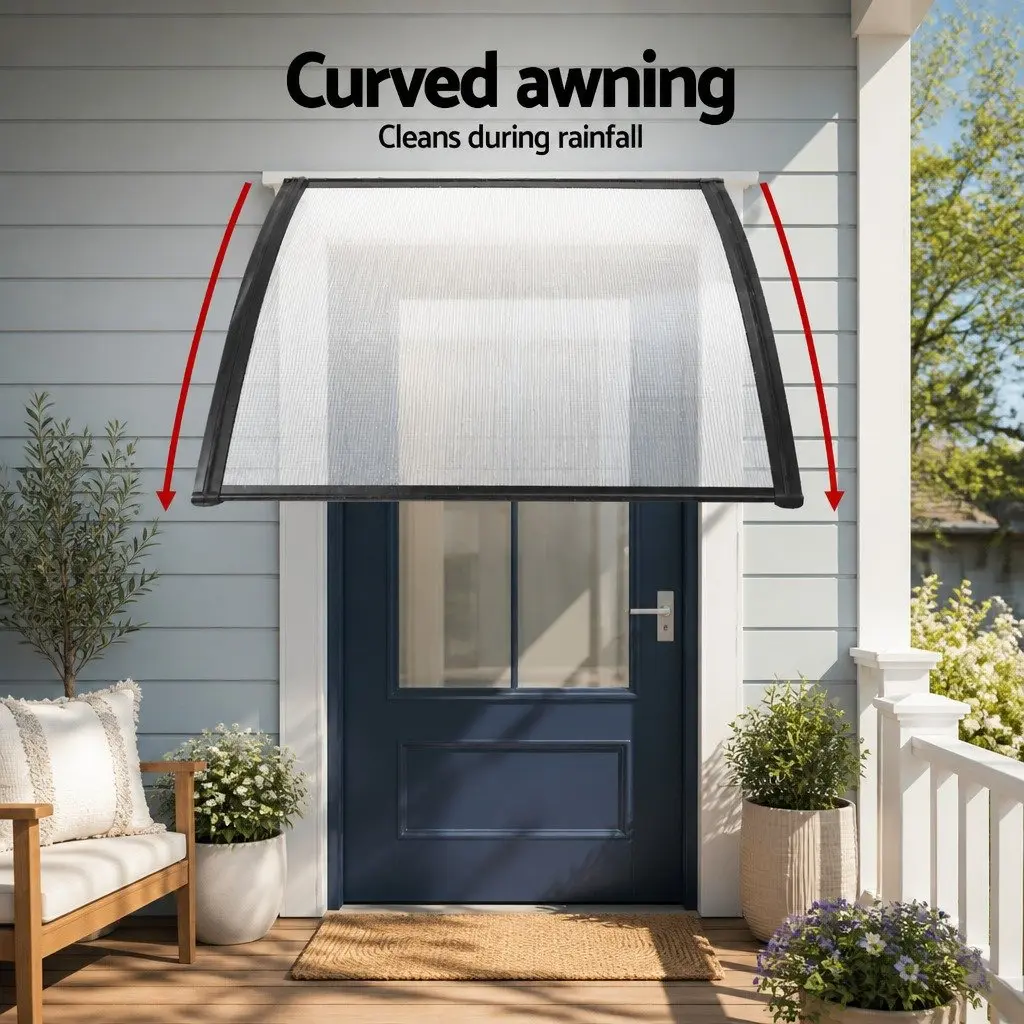 Window Door Awning PC Panel 1m x 1.2m Transparent Outdoor Sun Rain Protection