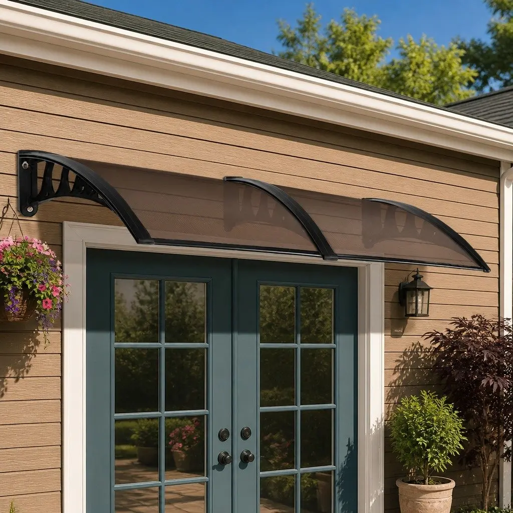 Window Door Awning 1m x 2.4m Hollow Sheet Canopy Shade Cover Modern Design