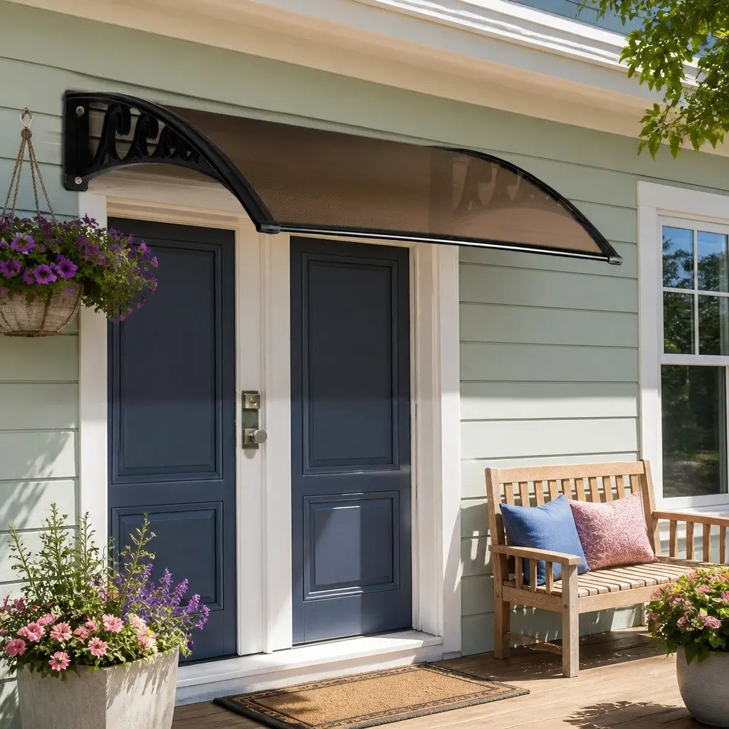 Awning Canopy Polycarbonate 1m x 2m Outdoor Shade Brown
