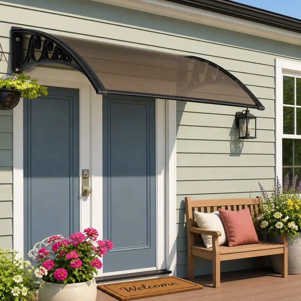 Awning Canopy Polycarbonate 1m x 2m Outdoor Shade Brown