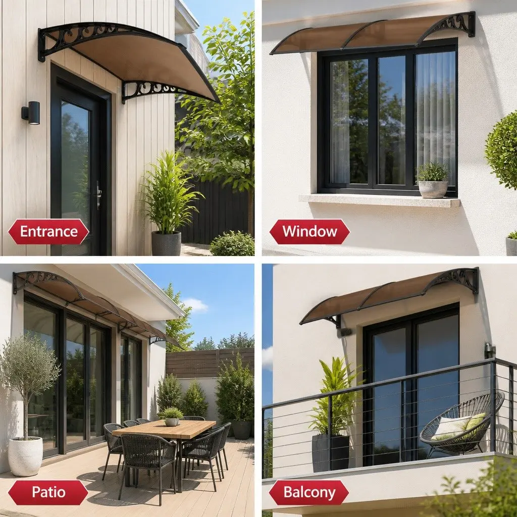 Awning Polycarbonate Panel 1m x 4m Brown