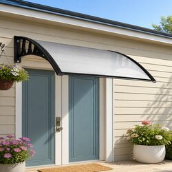 Window Door Awning 1mx1m Transparent Panel UV Rain Resistant DIY Installation