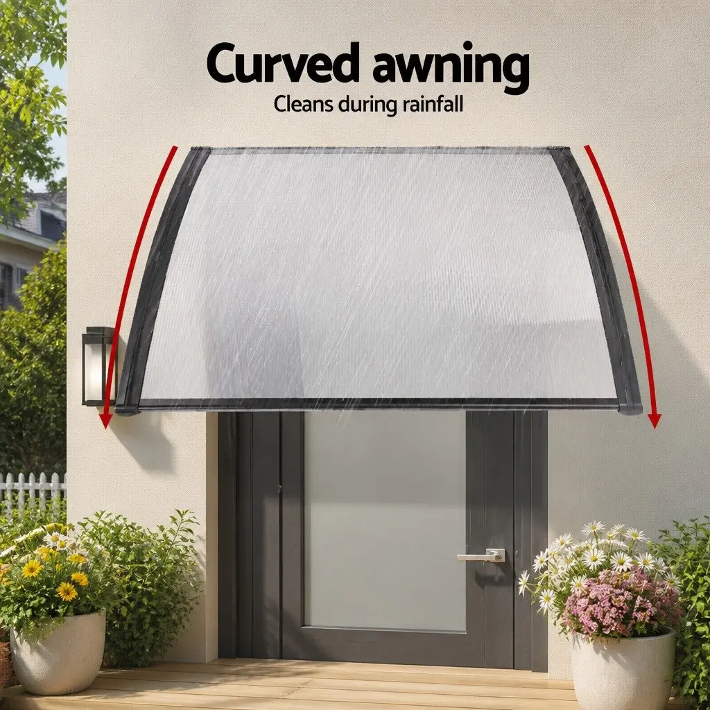 Awning Transparent Panel 1m x 1m UV Rain Resistant Aluminium Support Bars