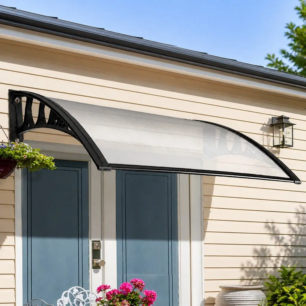 Awning Transparent Panel 1m x 1m UV Rain Resistant Aluminium Support Bars