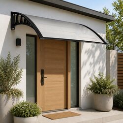 Window Door Awning 1m x 3m Transparent PC Panel Canopy Balcony Cover Modern