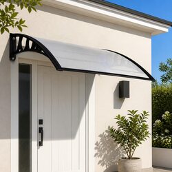 Window Door Awning 1m x 4m Transparent PC Panel Hollow Outdoor Sun Rain