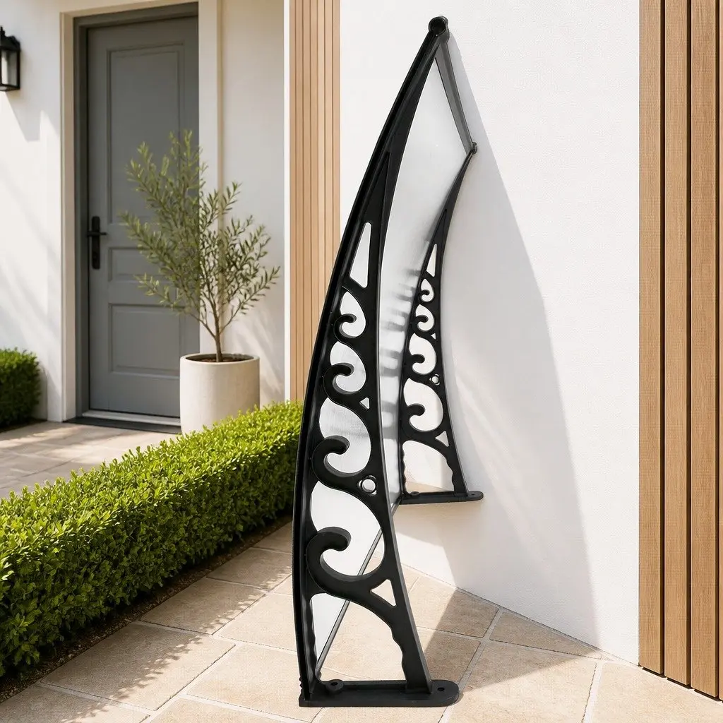 Window Door Awning 1m x 6m Transparent PC Panel Canopy Balcony Cover Shade