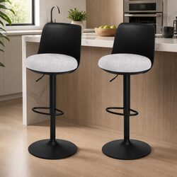 Practical Set of 2 Black Bar Stools for Your Home