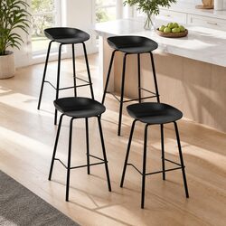 Practical Set of 4 Bar Stools for Kitchen and Dining