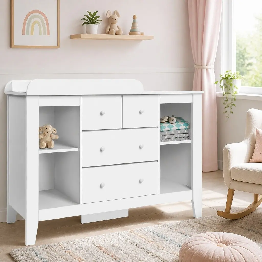 Changing Table Storage Chest MDF 142cm White
