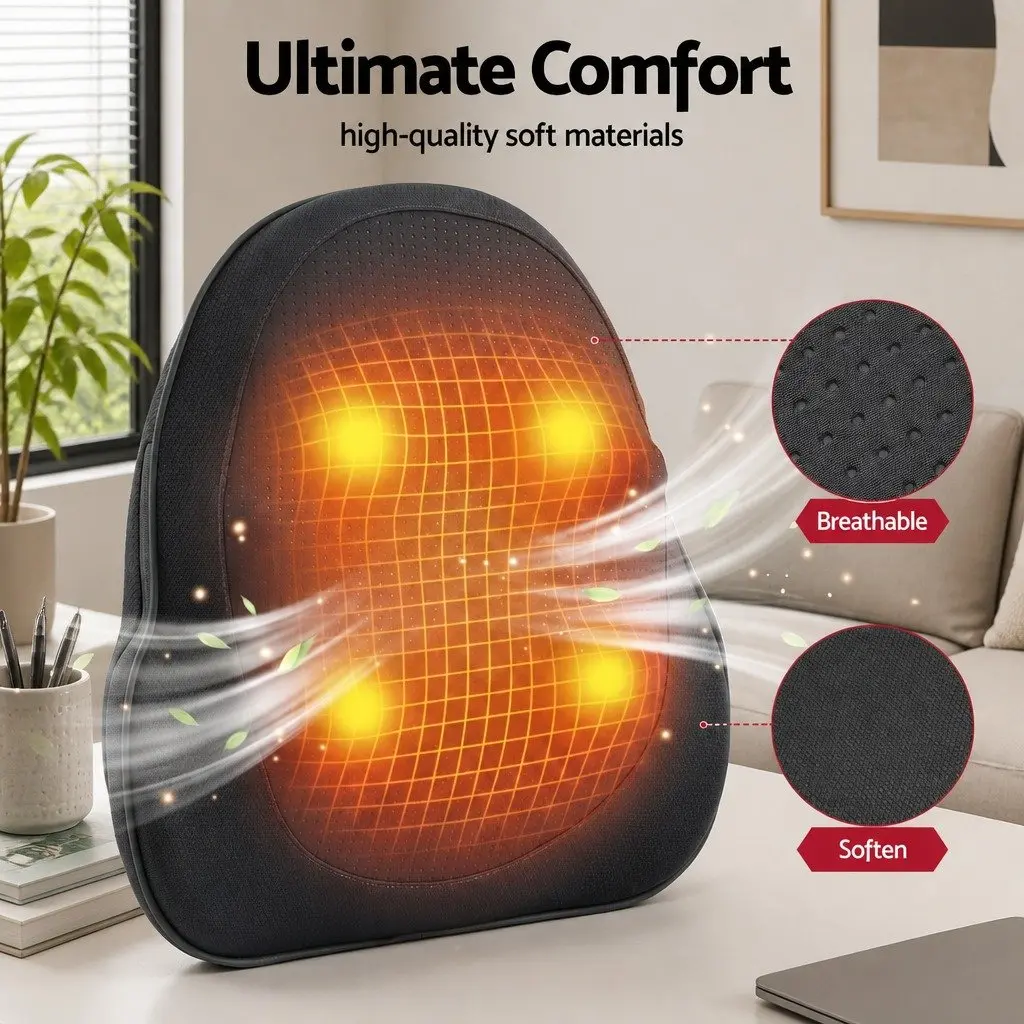 Back Massager Cordless Electric Ergonomic 3-Speed Black