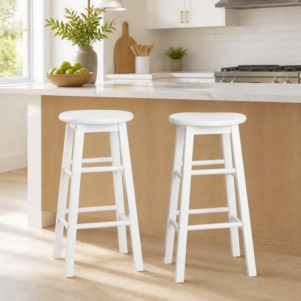 White Bar Stools Set of 2 for Various Spaces