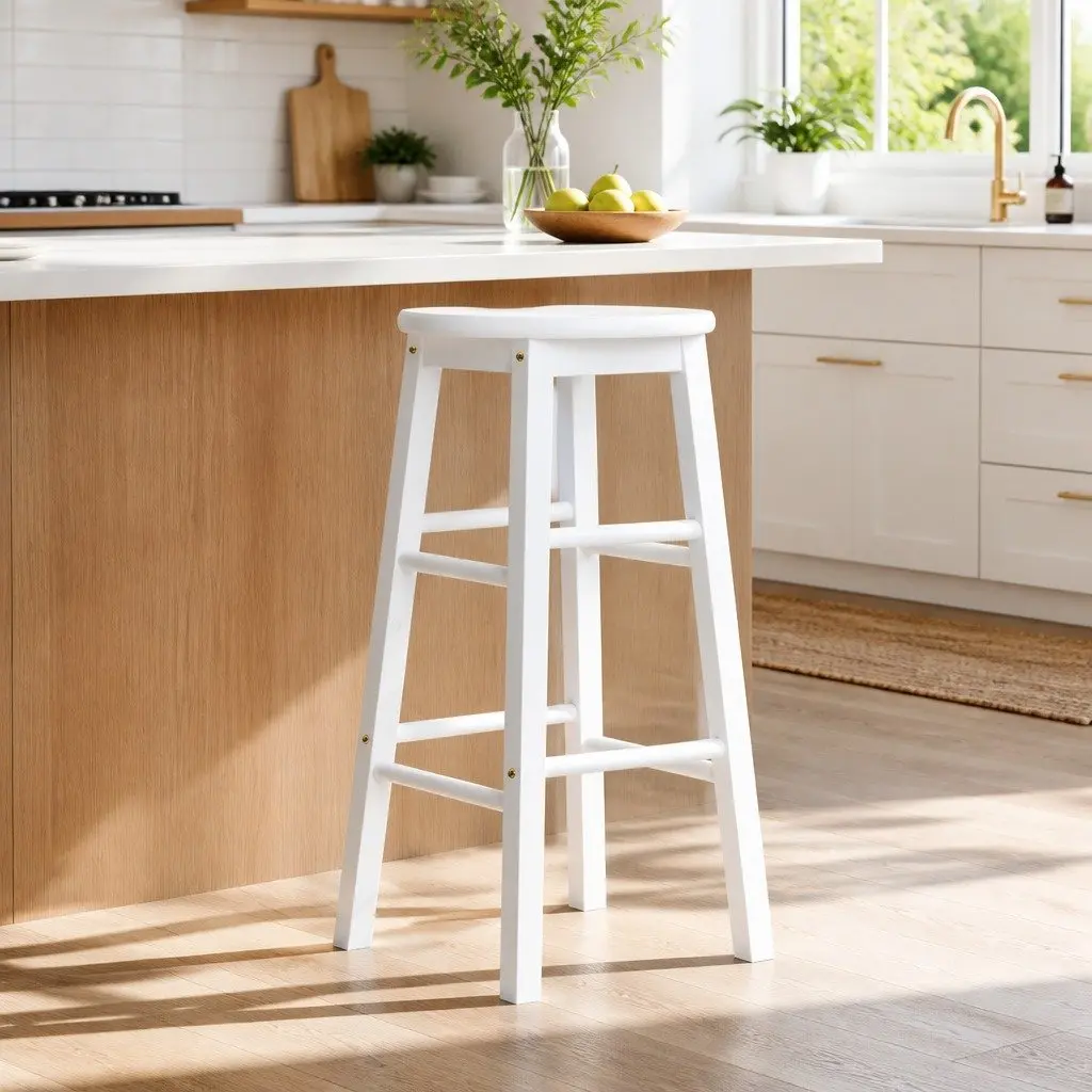 White Bar Stools Set of 2 for Various Spaces
