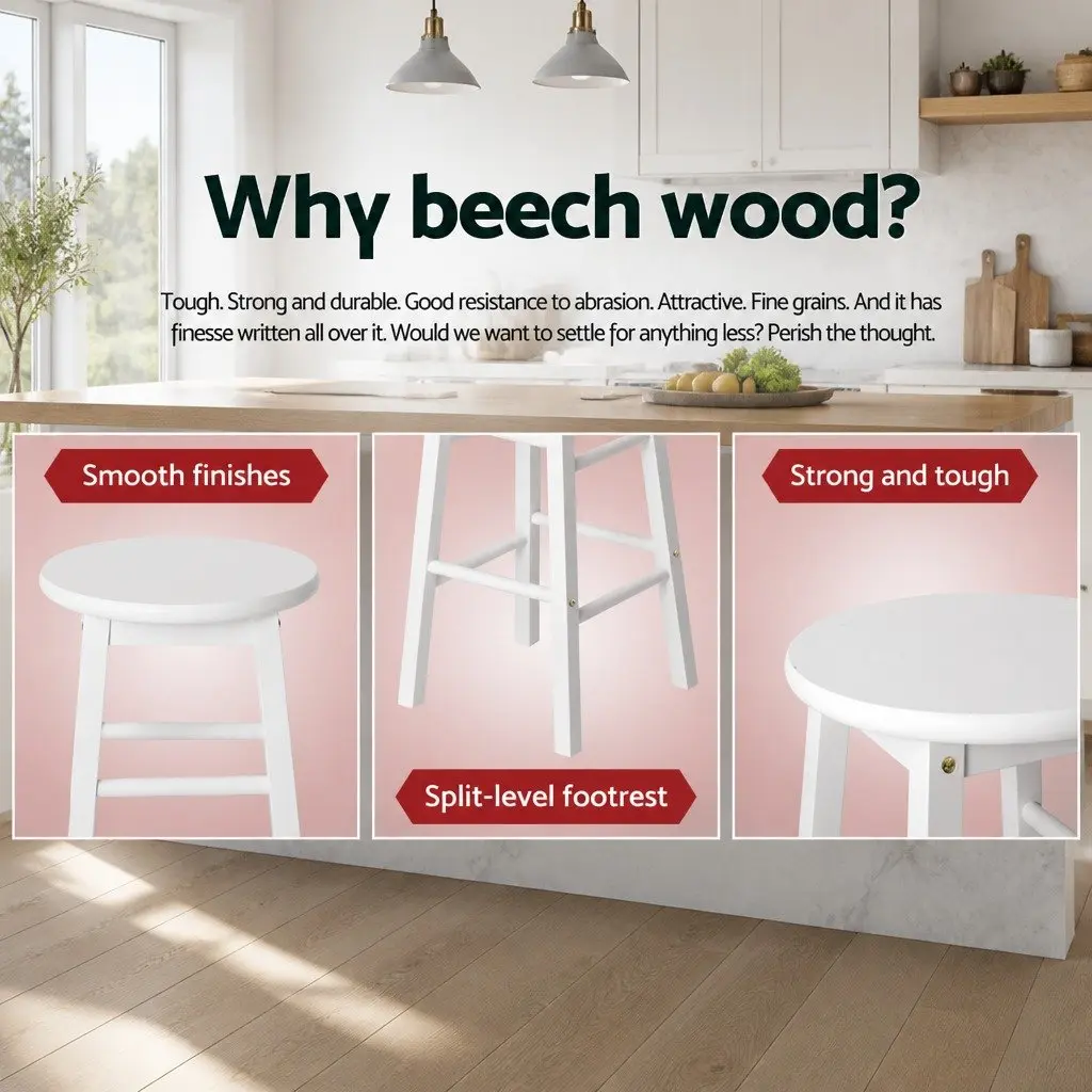 White Bar Stools Set of 2 for Various Spaces