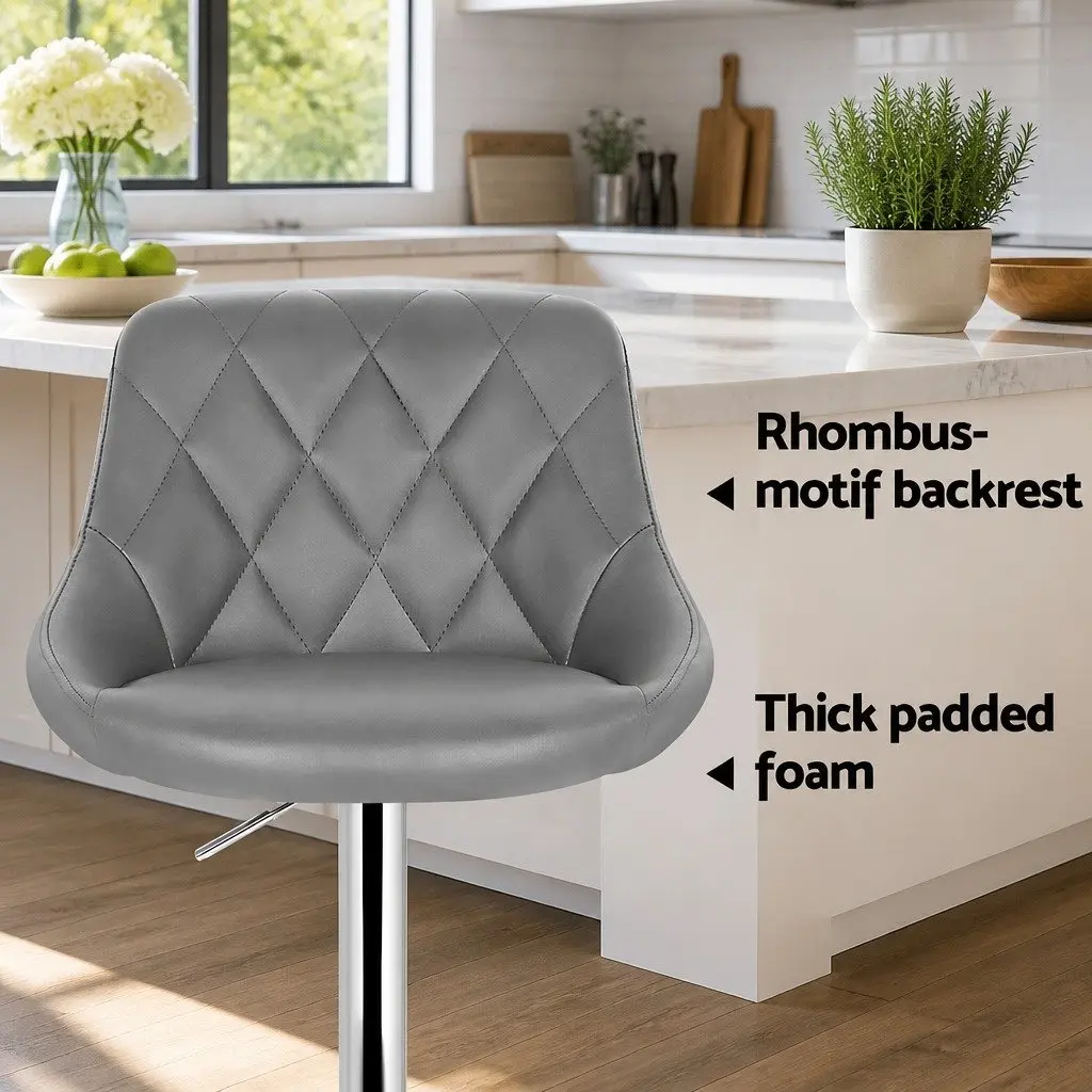 Grey Bar Stools Set of 2 for Home Use