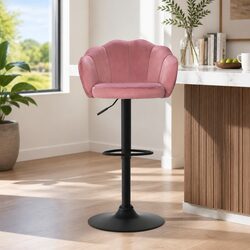 Comfortable Bar Stools for Your Kitchen - Pink Velvet Set of 4