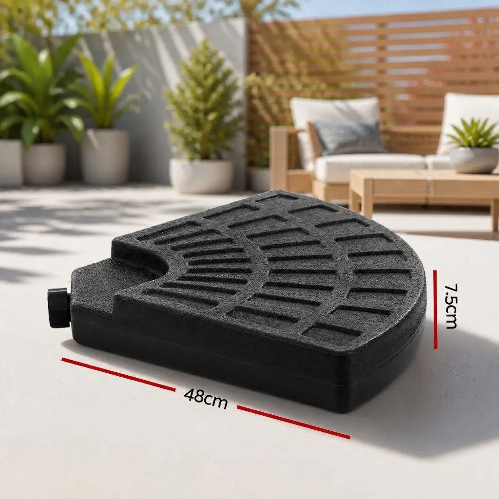 Umbrella Base Stand Modular Fillable 48cm Black 4 Plate Outdoor Water Stabiliser