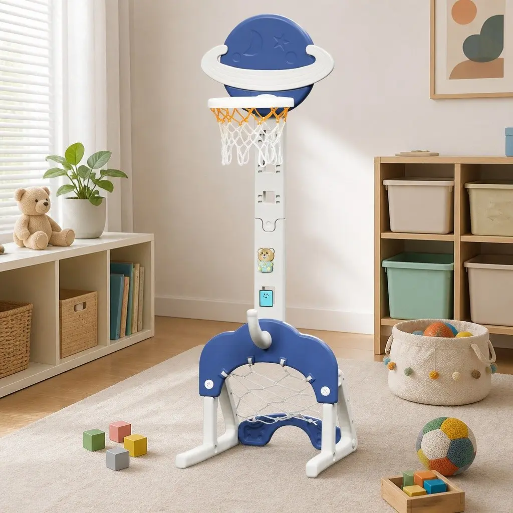Kids Basketball Hoop Stand 6-in-1 Playset