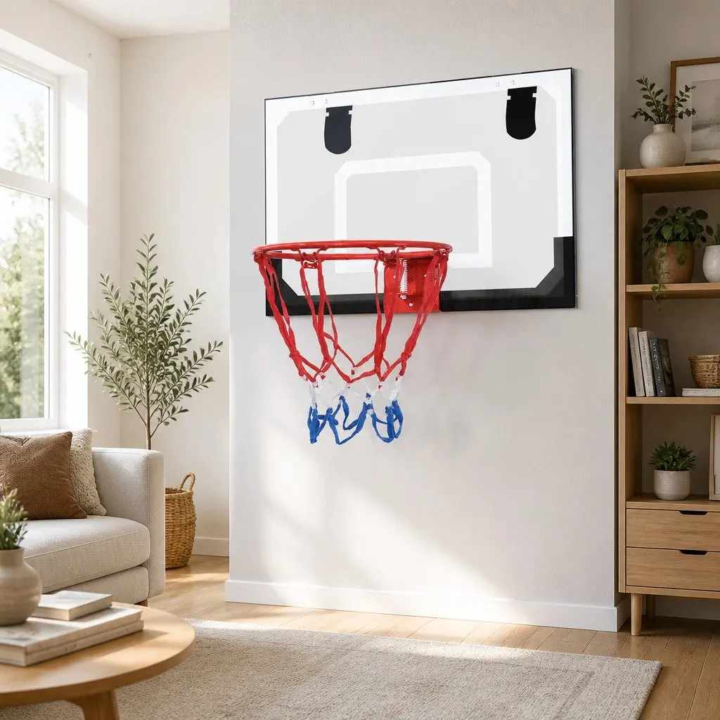 Mini Basketball Hoop Shatterproof PET Backboard 23 Inch Black