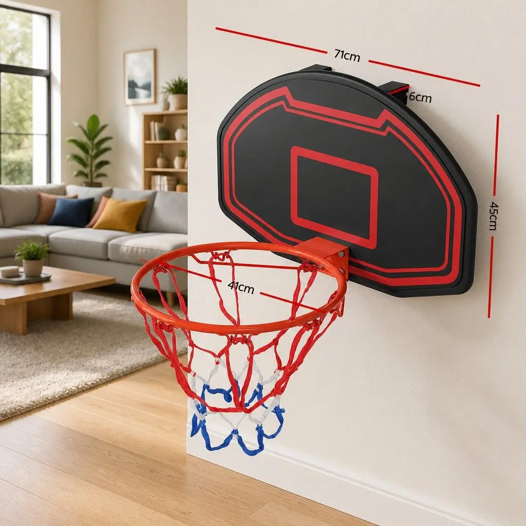 Basketball Hoop HDPE Backboard 38" Wall Mounted Black