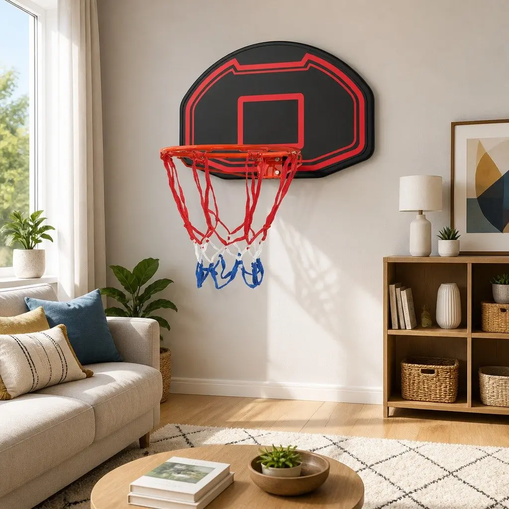 Basketball Hoop HDPE Backboard 38" Wall Mounted Black