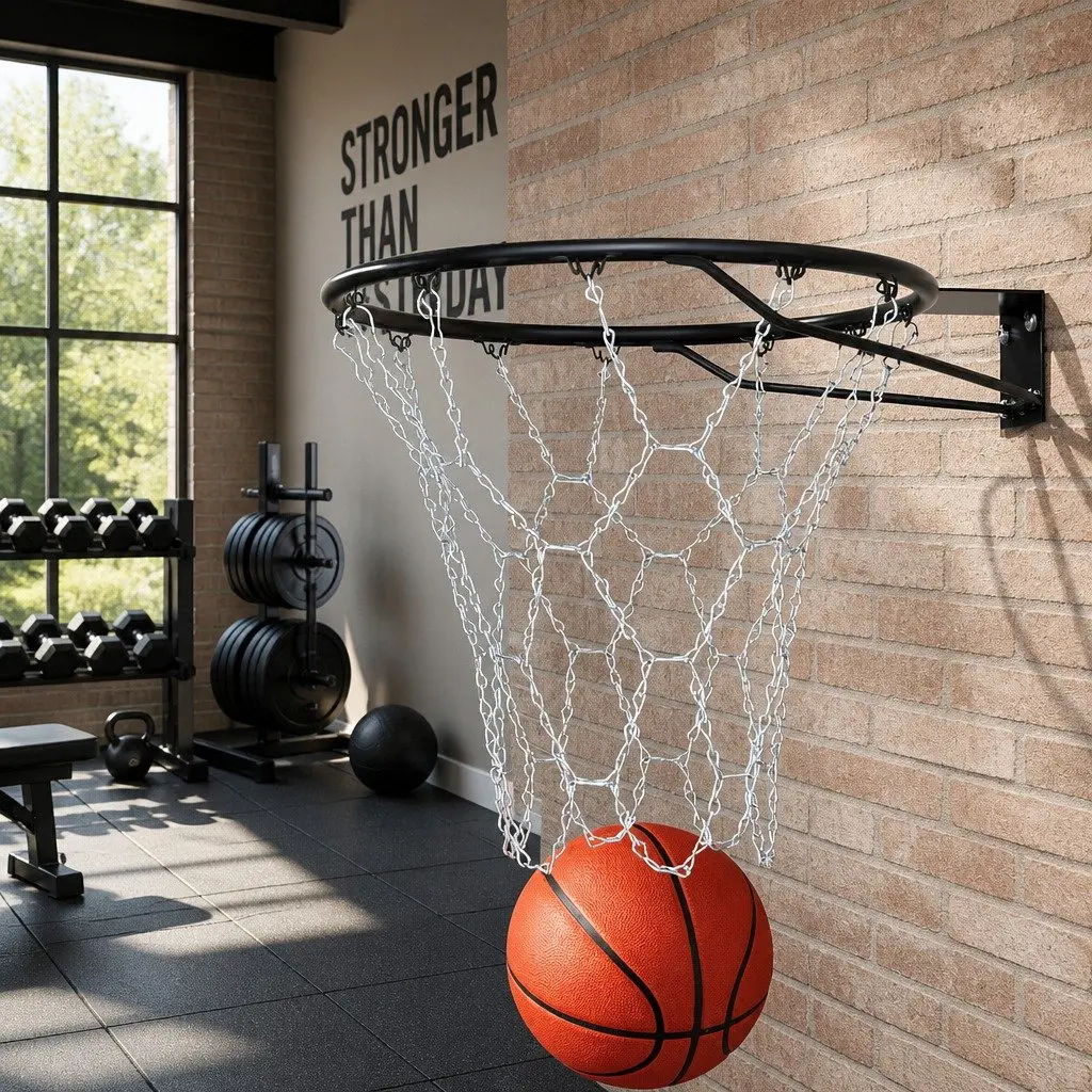 Basketball Net Steel Chain 50cm Silver 12 Loop Replacement Court Hoop