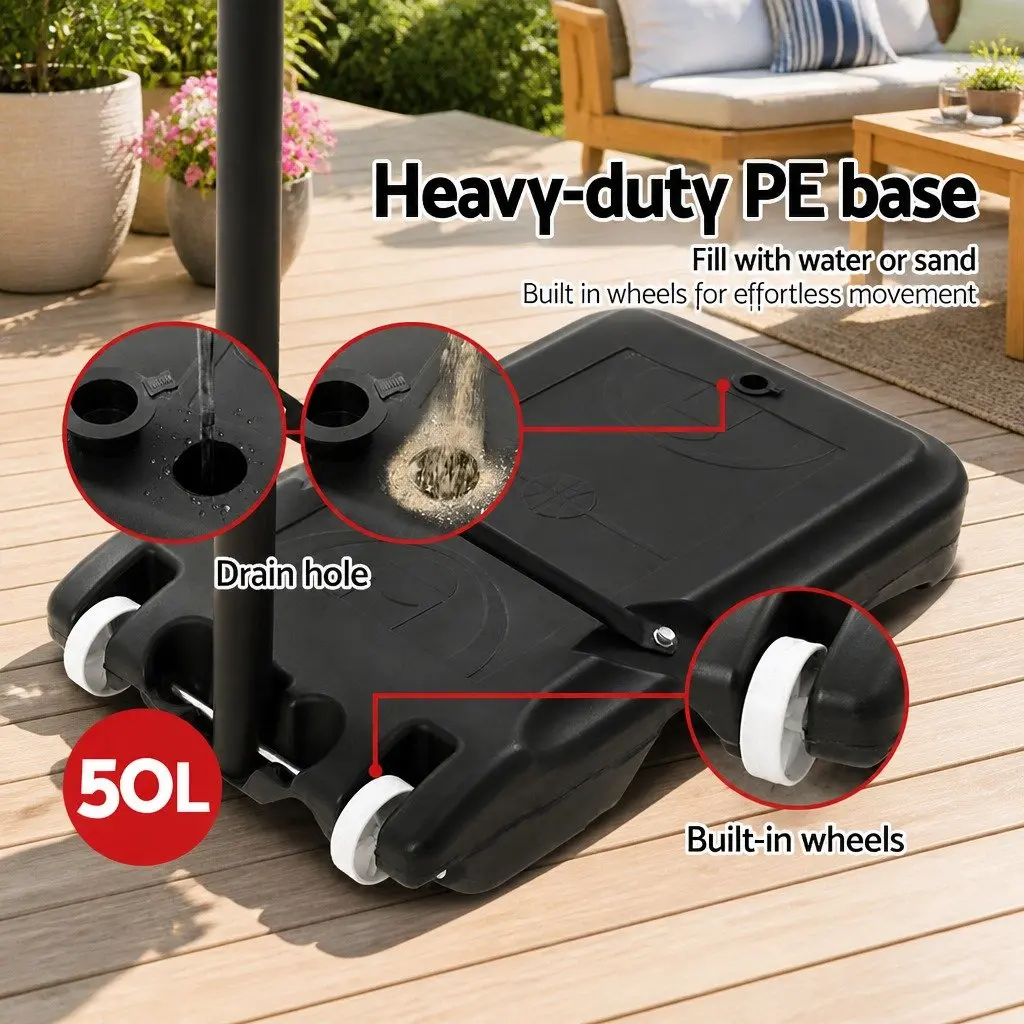 Basketball Hoop Stand System Adjustable Steel Frame 1.6m to 2.1m Portable 32 Inch PVC Backboard Black