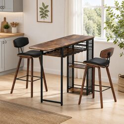 Practical 3PCS Bar Table and Stools for Any Space
