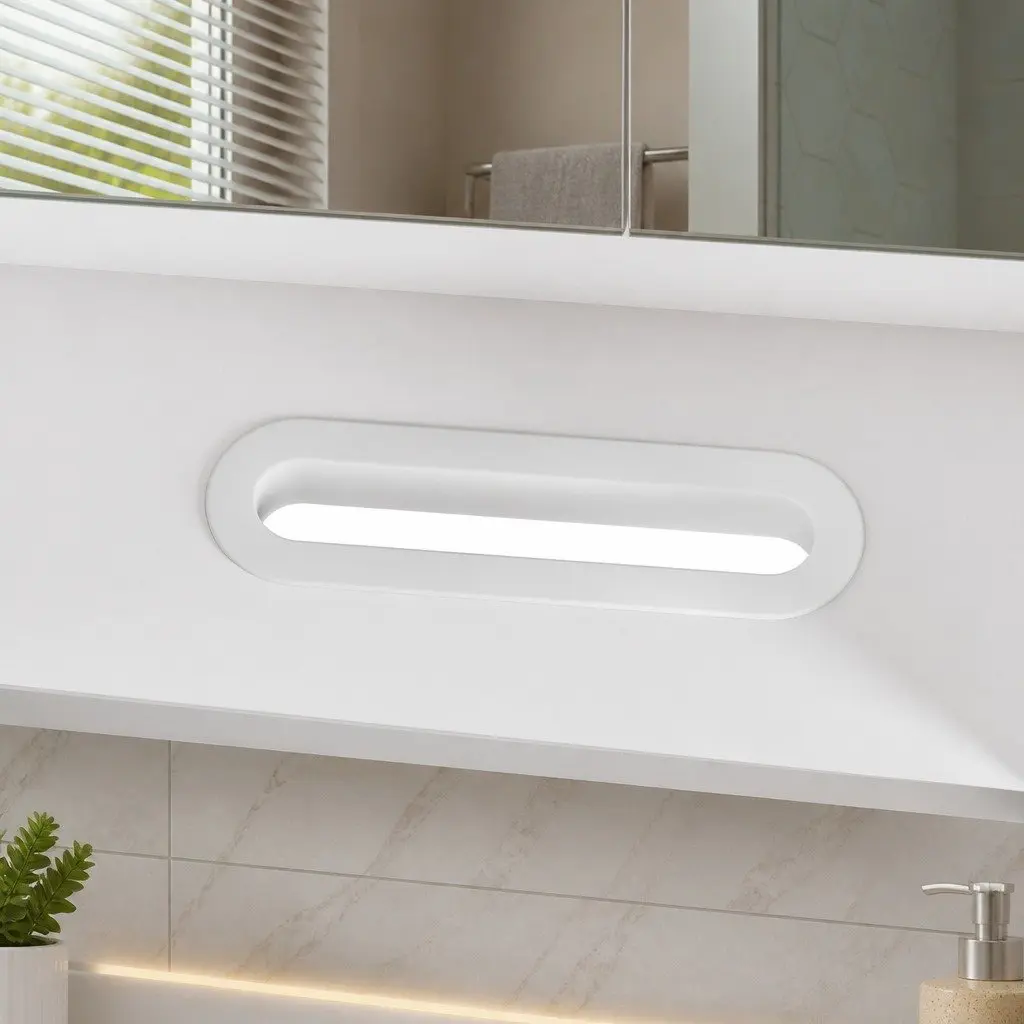 Bathroom Mirror Cabinet Wall-Mounted 75CM White MDF Glass with Adjustable Shelves and 5X Magnifying Mirror
