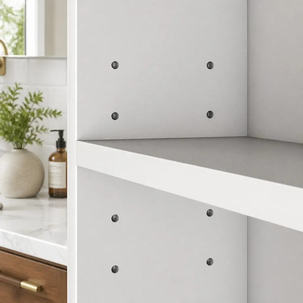 Bathroom Mirror Cabinet Wall-Mounted 75CM White MDF Glass with Adjustable Shelves and 5X Magnifying Mirror