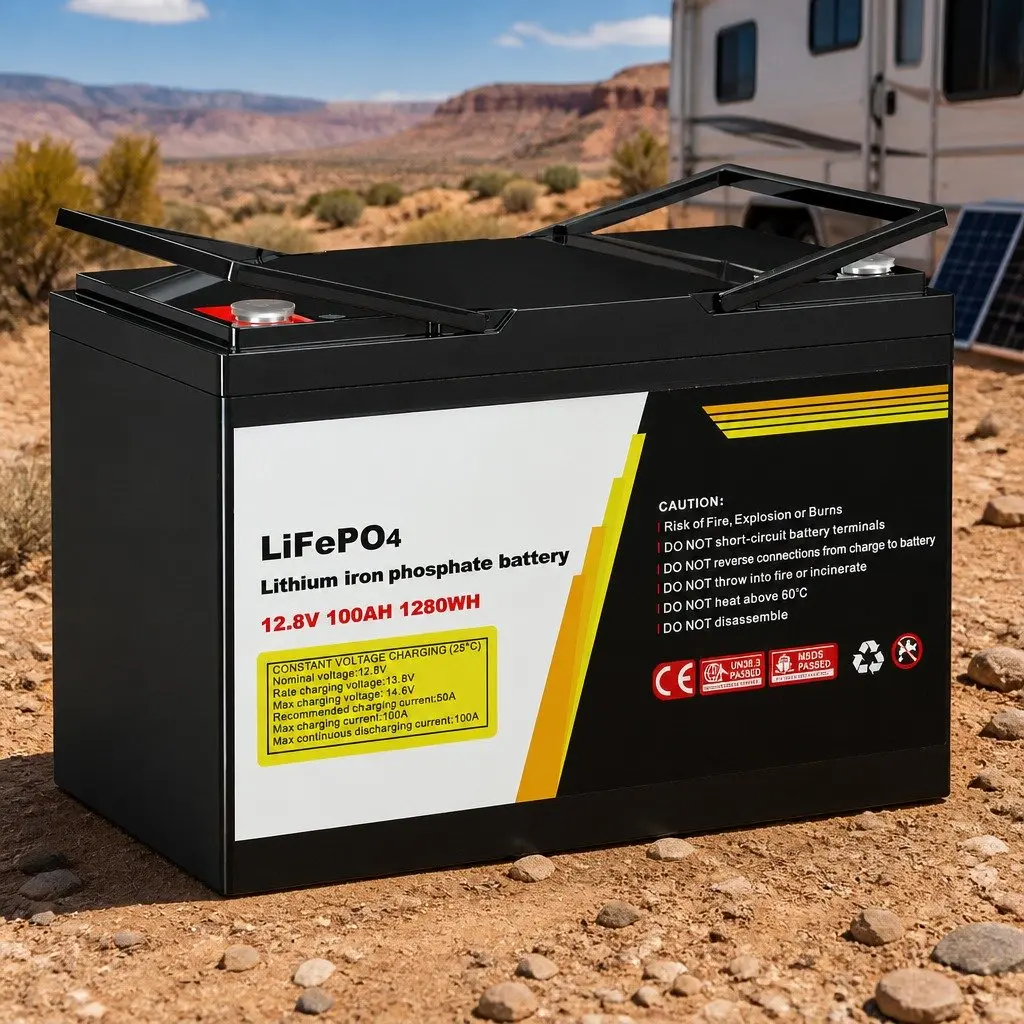 12V 100Ah Lithium LiFePO4 Deep Cycle Battery ABS Construction Outdoor Power Supply