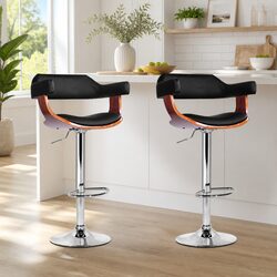 Versatile Bar Stools with Comfortable Black Padded Seats