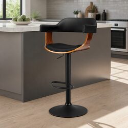 Functional Black Bar Stools with 360-Degree Rotation