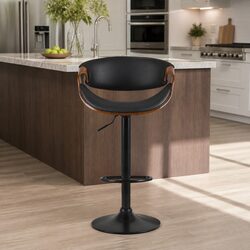Versatile Bar Stools with Curved Backrest and Gas Lift