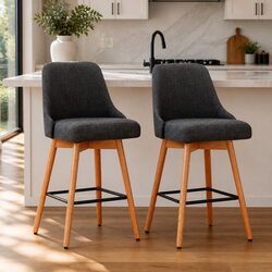 Versatile Charcoal Bar Stools for Home Entertainment