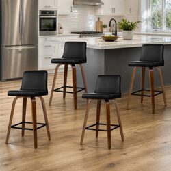 Versatile Set of 4 Bar Stools with Swivel Function