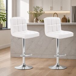 Comfortable Bar Stools for Home Use - 2 Adjustable Swivel Seats