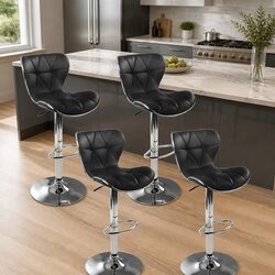 Versatile Set of 4 Adjustable Bar Stools for Any Space