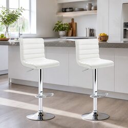Practical White Bar Stools with Padded Seats for Any Room