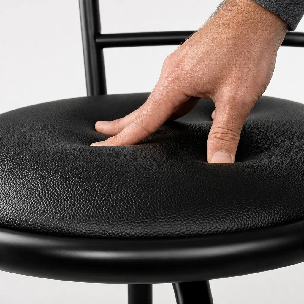 Bar Stools Swivel PU Leather Padded Black 99cm Modern Kitchen Dining Chairs Set of 2