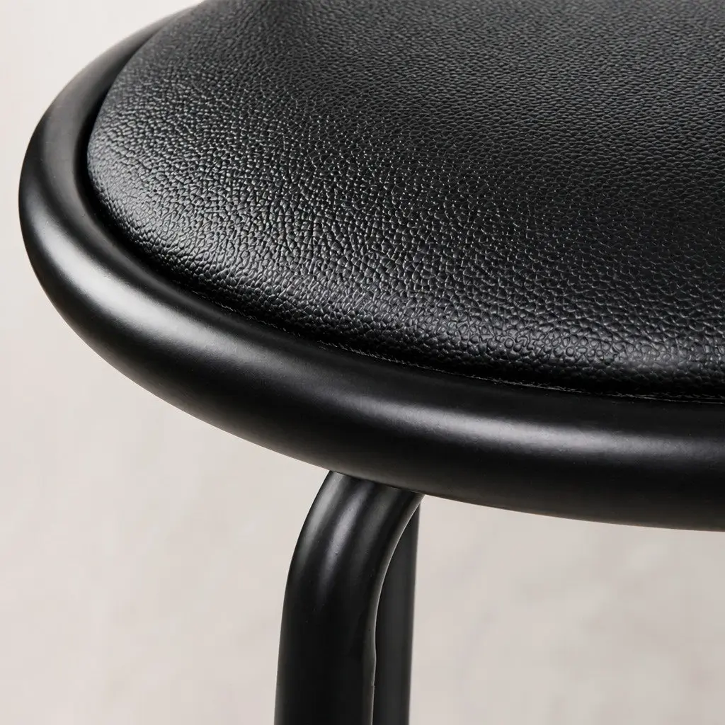 Bar Stools Swivel PU Leather Padded Black 99cm Modern Kitchen Dining Chairs Set of 2