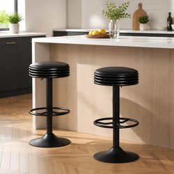 Functional Bar Stools with Padded Seats - 2 Piece Set